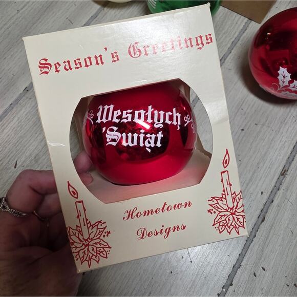 Vtg Mercury Glass Christmas Ornaments Austria German Set Of 4 Red Green Yellow - Picture 6 of 15